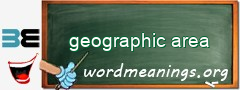 WordMeaning blackboard for geographic area